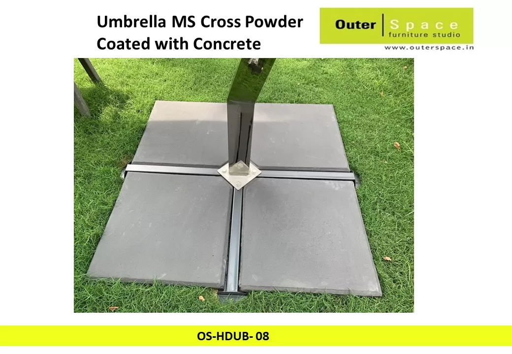 Umbrella MS Cross Powder Coated with Concrete