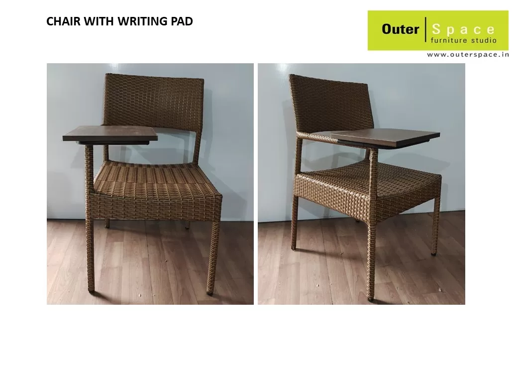 RATTAN TRAINING CHAIR WITH WRITING PAD 